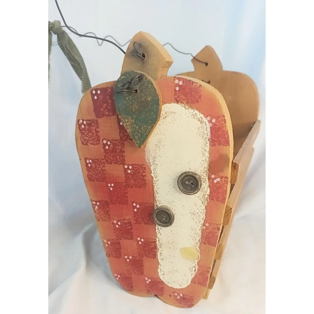 Wooden Apple Basket Folk Art